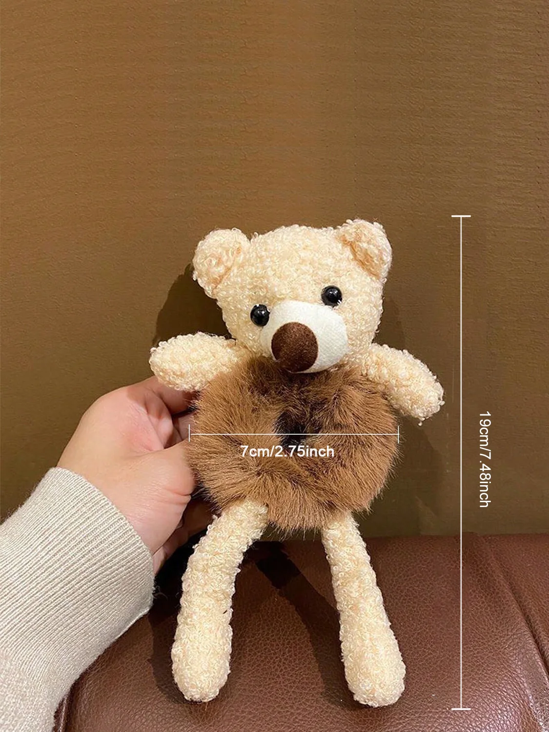 1pc Hug Bear Head, Rope, Female Cute Bear, Tie Bear Hair, Elastic Rope, Plush Hair Hoop