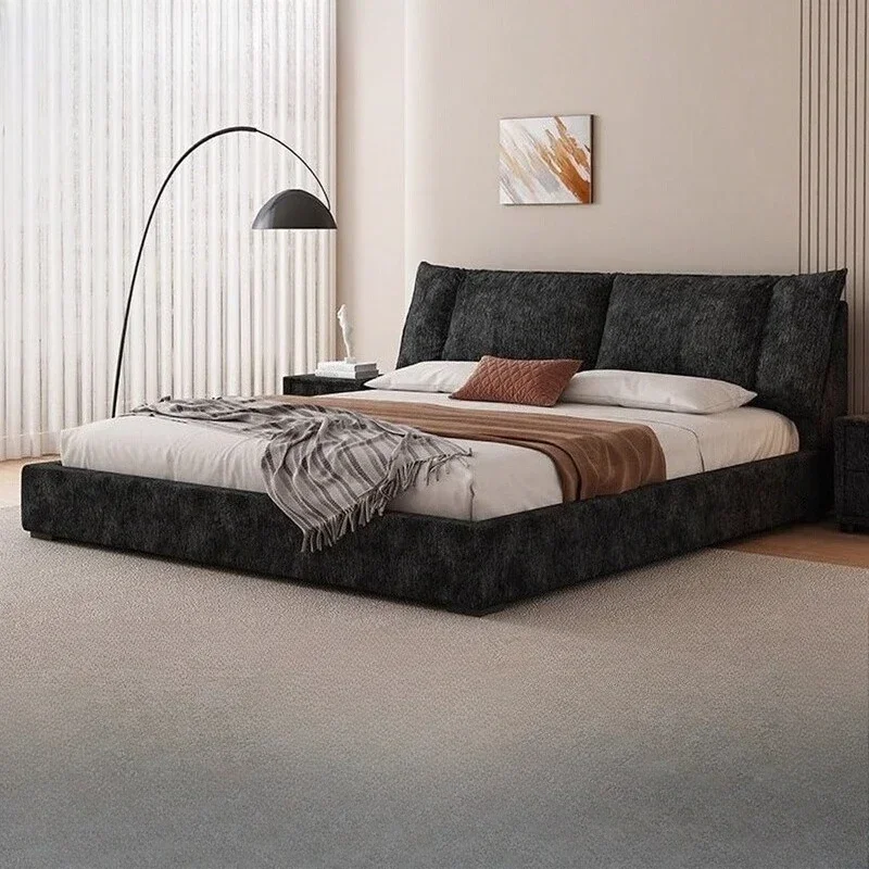 

180x200cm Modern Luxury Fluffy Style FabricBed Wedding Double Bed Bedroom Bed Extra LargeBed Frame Furniture Nordic Home