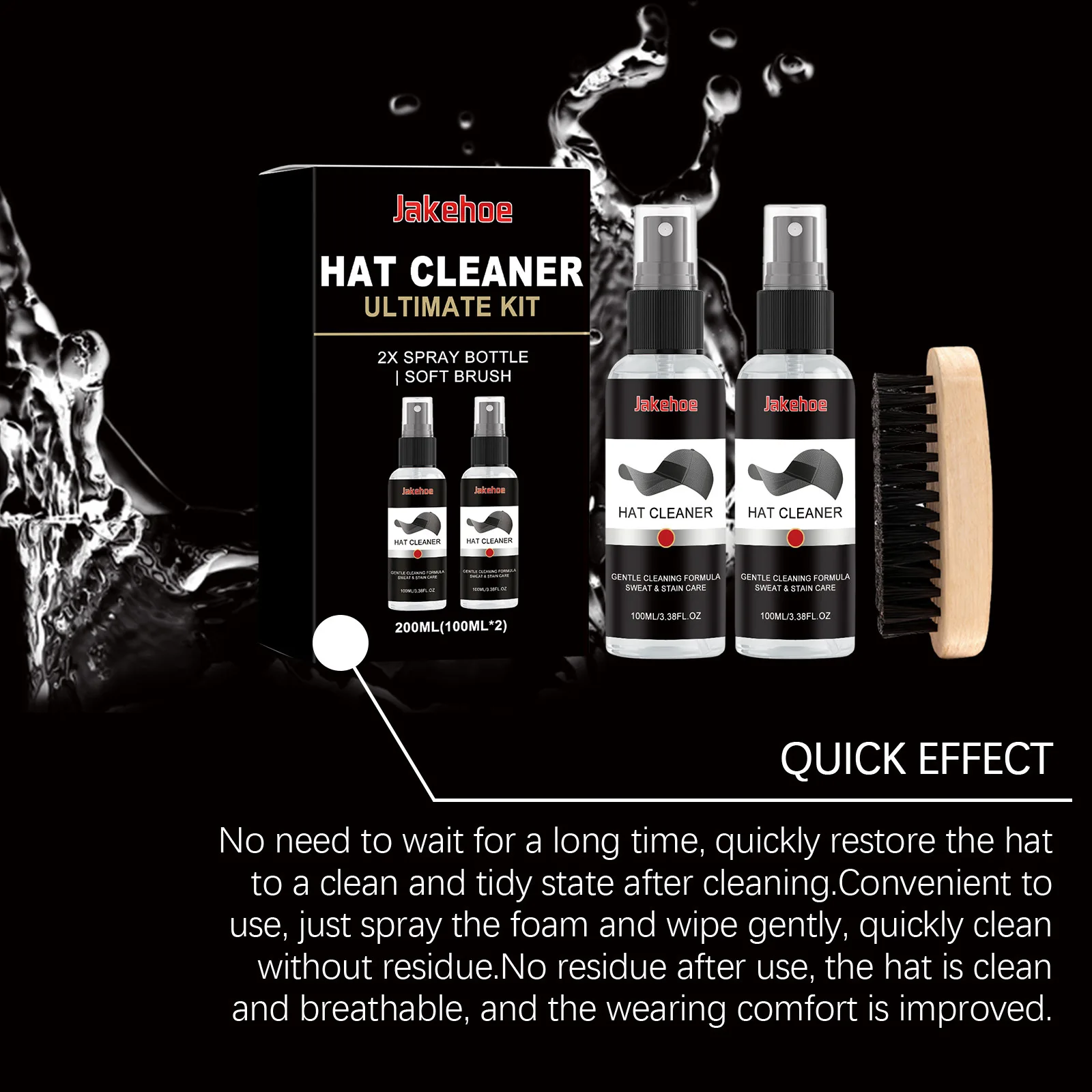 Cap Cleaning Kit Stain Remover Baseball Hat Washer for Sports Travel Gentle Deodorizer with Brush and Sponge Durable Gear