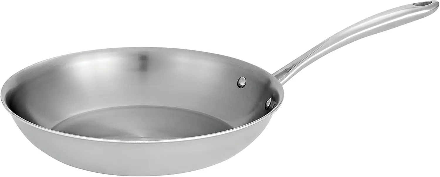 

10-Inch Tri-Ply Stainless Steel Frying Pan, Induction-Ready, Dishwasher-Safe with Lifetime Warranty