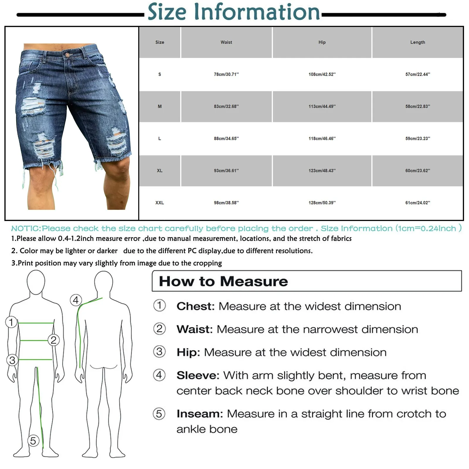 2023 Summer Denim Shorts For Men Loose Fit Hip Hop Distressed Ripped  Wide Leg Men\'s Cropped Pants Short Jeans Oversize