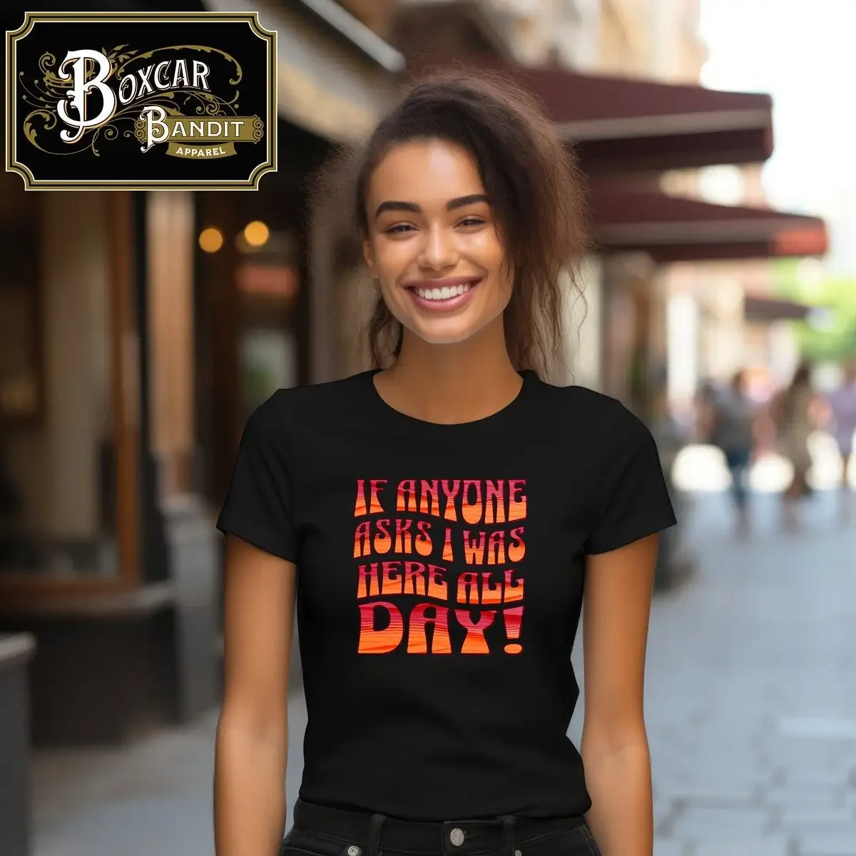 If Anyone Asks I Was Here All Day Funny Alibi shirt Women s short sleeve T
