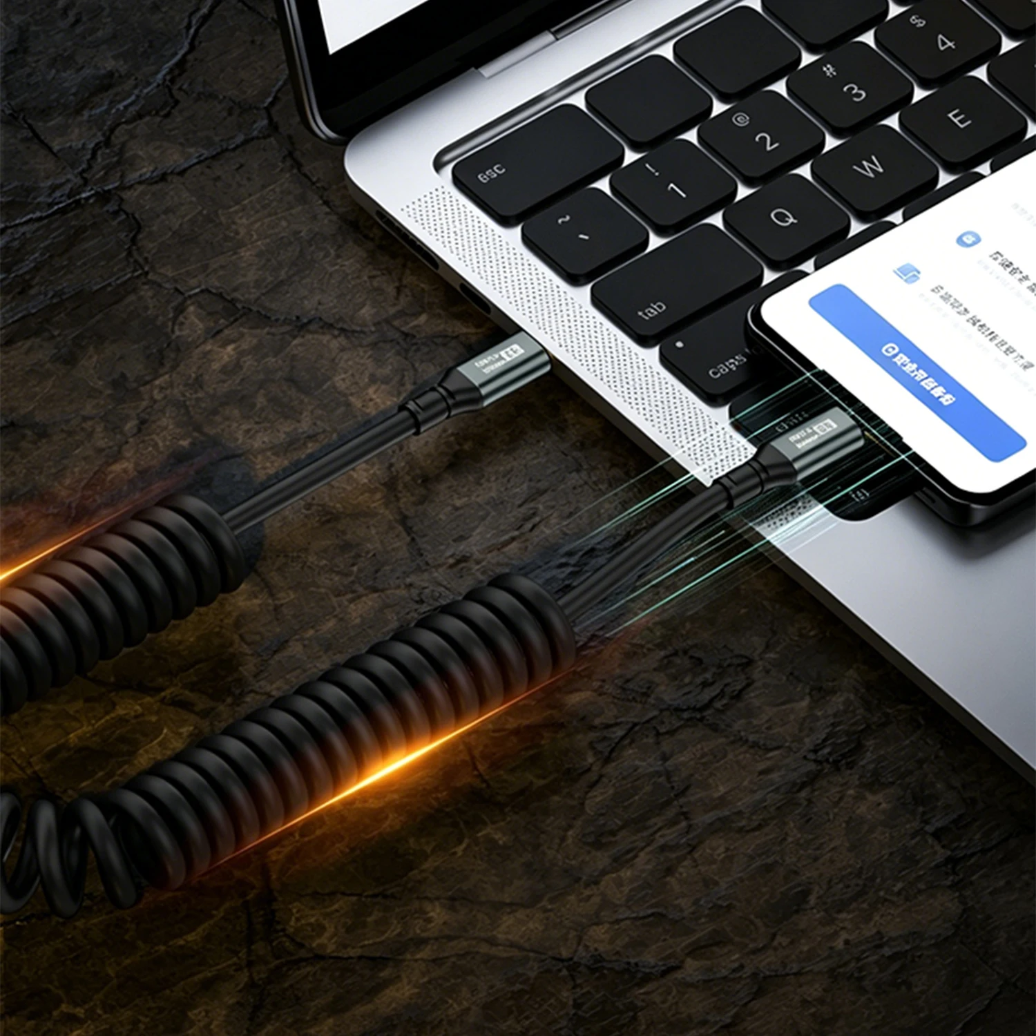 Cable de Carga Rápida en Espir - Coiled Usb Cable reseña y precio