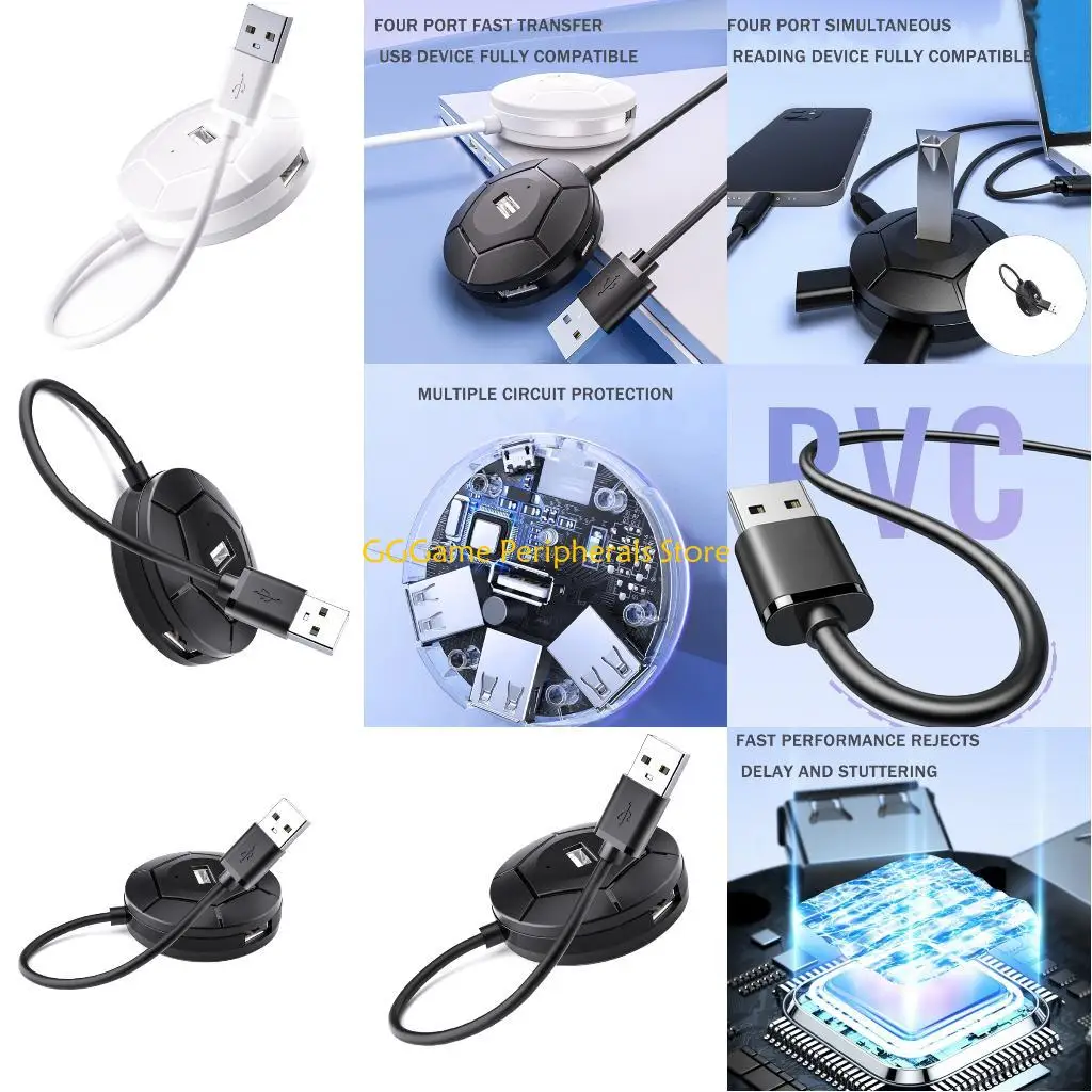 

U55B MultiDevice USB2.0 Splitter USB Hub With 5V2A Type c Power Interfaces Intelligent Load Balancing Fast Performances