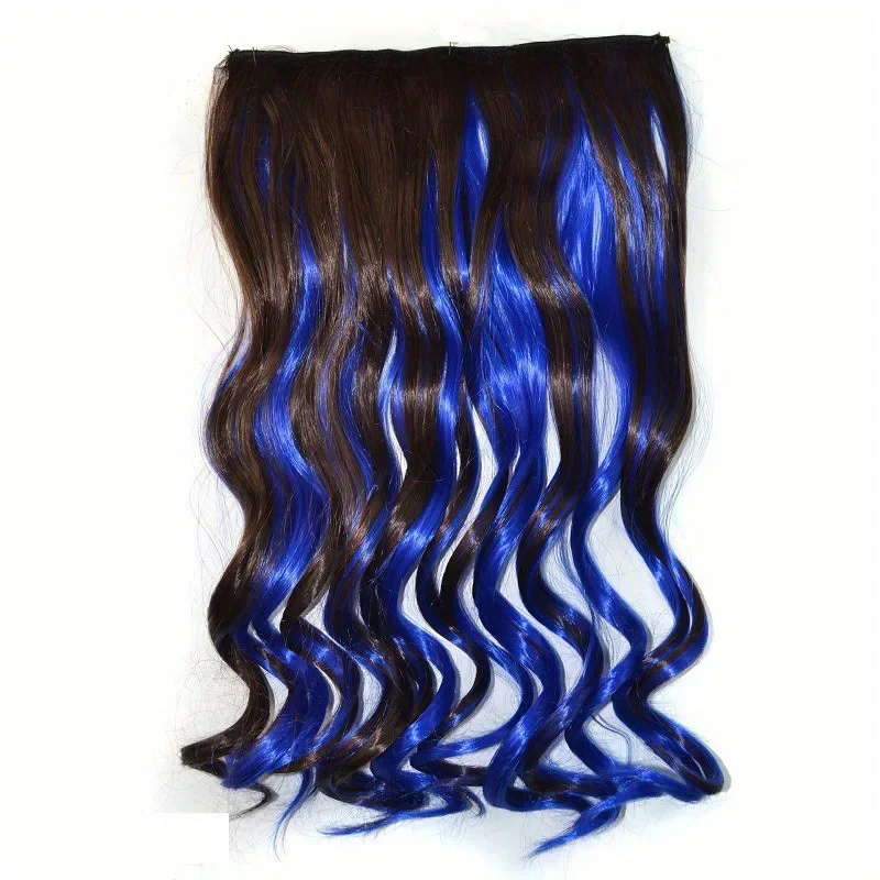 Synthetic 18Inch Long Curly Hair Extension Heat-Resistant Fiber Hair Cosplay Hairpieces for Women