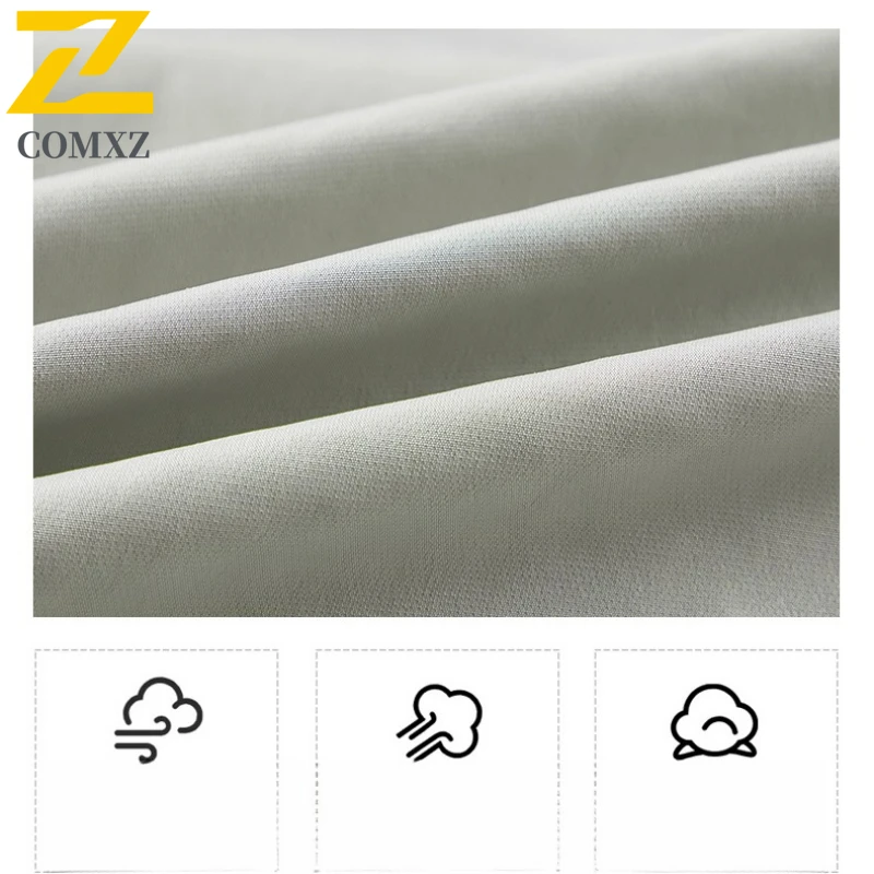 COMXZ Premium Mens Jacket Outdoor Mountaineering Windproof Coat Loose Hooded Camping Wind Resistant Spring Autumn Windbreaker