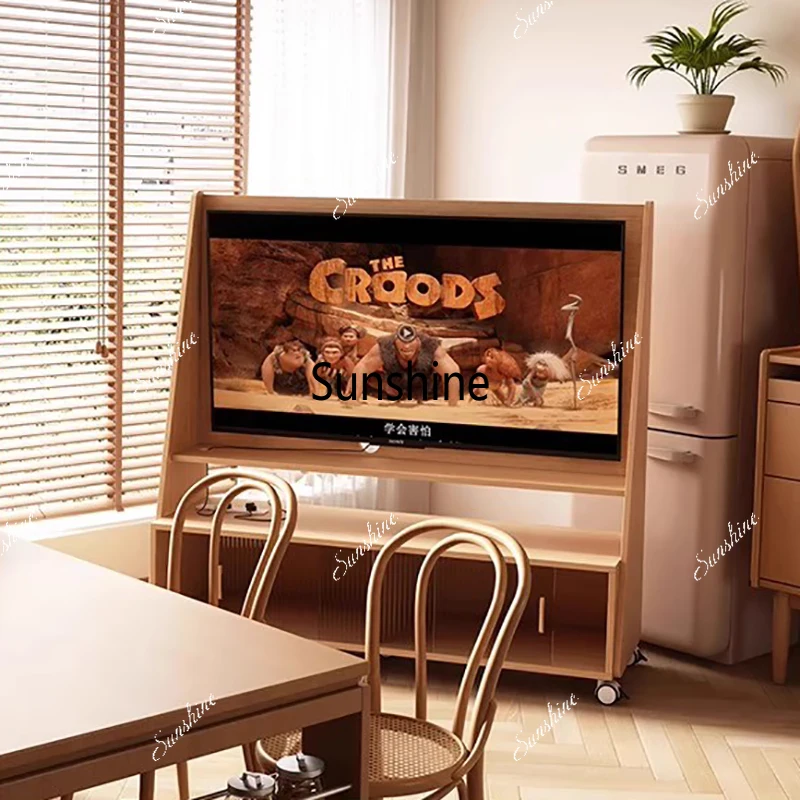 

Vintage Nordic Tv Stand Floor Movable Space Saving Rustic Tv Stand With Wheels Elegant Muebles De Salón Tv Living Room Furniture