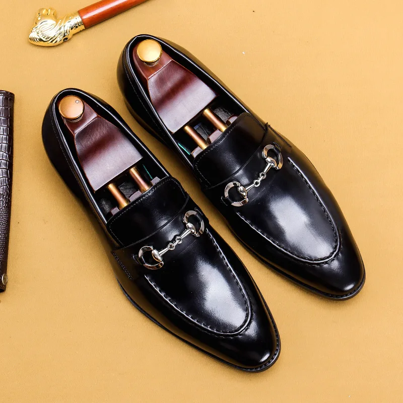 

PDEP Casual Leather Dress Shoes Men's Business Formal Wedding Loafers Luxury Top Grade Handmade Sapato Social Masculino