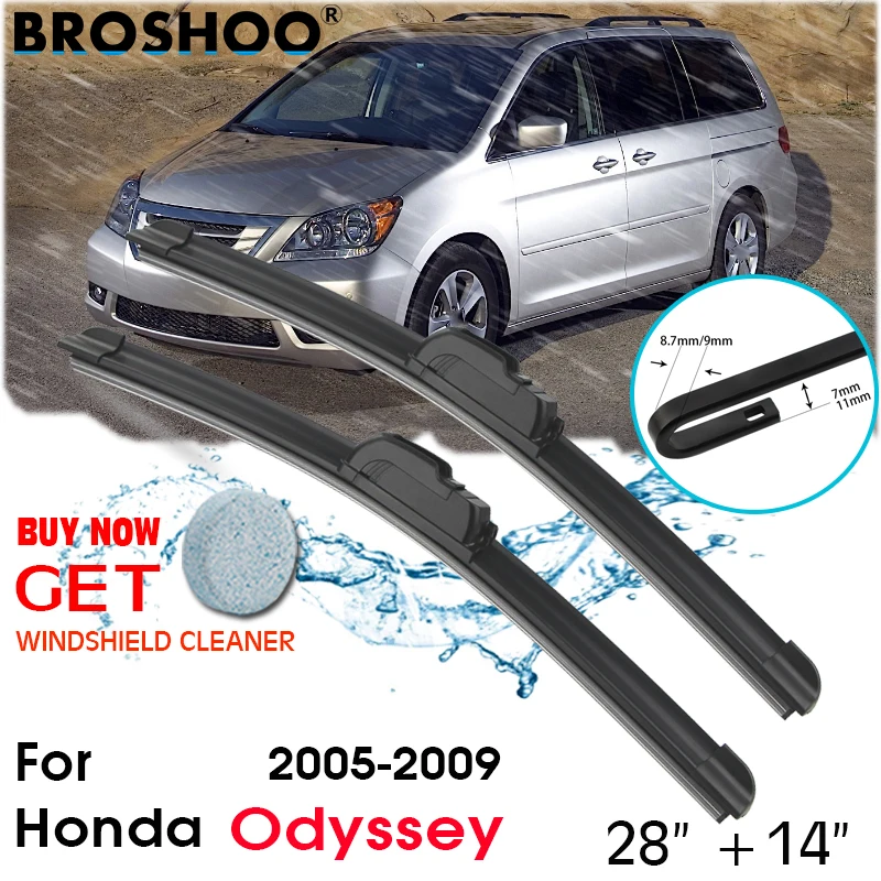 

Car Wiper Blade Front Window Windscreen Windshield Wipers Blades J hook Auto Accessories For Honda Odyssey 28"+14" 2005-2009