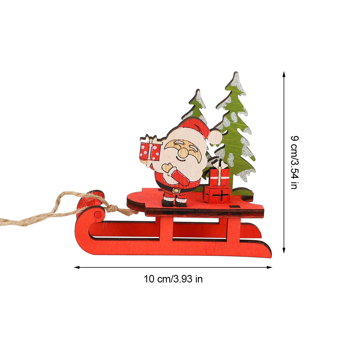 

2Pcs Christmas Wooden Sled Decor Realistic Handmade Craft Holiday Desktop Decoration Moisture Resistant Christmas Party