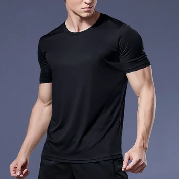 Quick-drying Men Running Shirts Fitness Compression Gym Polyester Sports T-shirt Black 2023 Workout Training Muscle Fit Clothing 2 Quick-drying Men Running Shirts Fitness Compression Gym Polyester Sports T-shirt Black 2023 Workout Training Muscle Fit Clothing 2