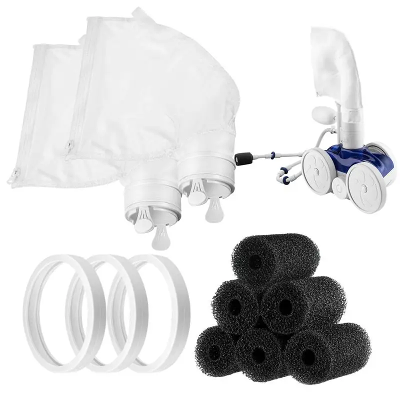 

Swimming Pool Cleaner Pool Cleaner Replacement Parts 2pcs 280 Filter Bags 6pcs Sweep Hose Tail Scrubbers 3pcs Pool Cleaner Tire