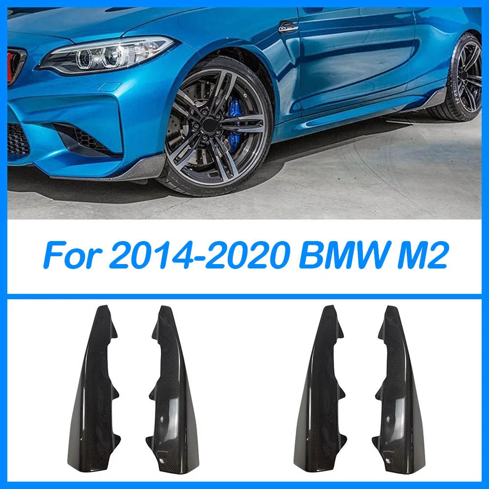 For BMW F87 M2 2016-2018 Carbon Fiber Front Bumper Side Cover Splitter Air Vent Lower Spoiler Lip Corner Guard Car Wrap Angle