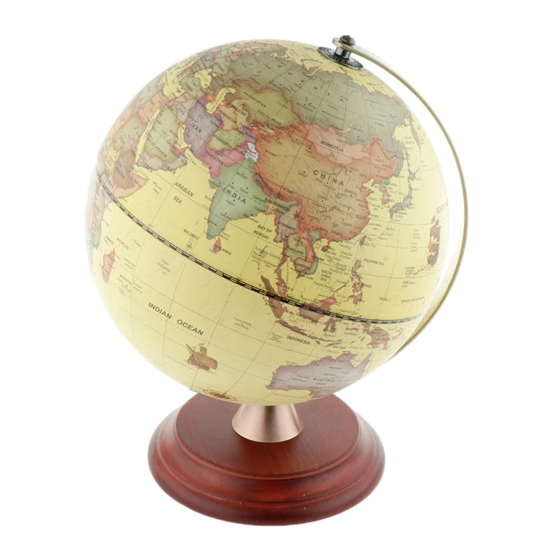 Large Wooden Globe Ornaments LED Light Vintage Geografia Globo Do Mapa Mundi Earth World Globe Constellation Map Desktop Decor