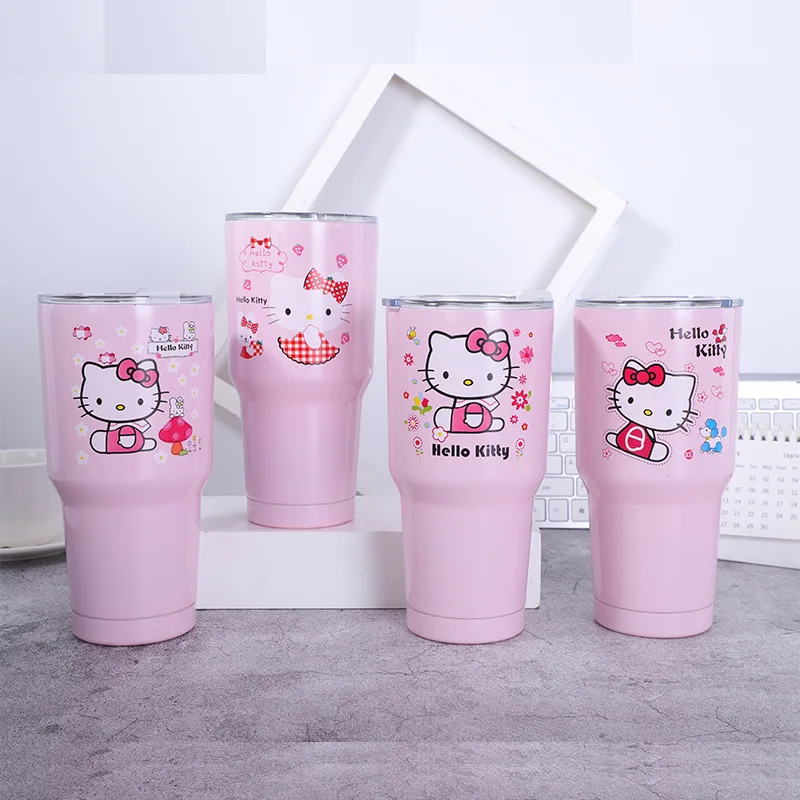 304 Stainless Steel Hello Kitty Tinker Bell Cat Car Cup Car Cartoon Cute Thermos Cup Home Gift Cup Kids Girl Boy Gift Surprise