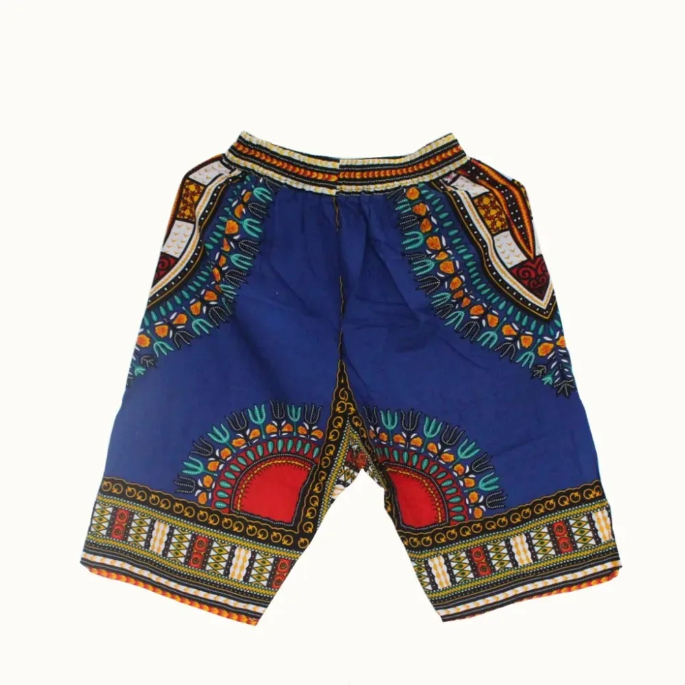 Unisex Colorful And Comfy: 100% Cotton African Dashiki Short Pants For Casual And Stylish Wear Traditional Print