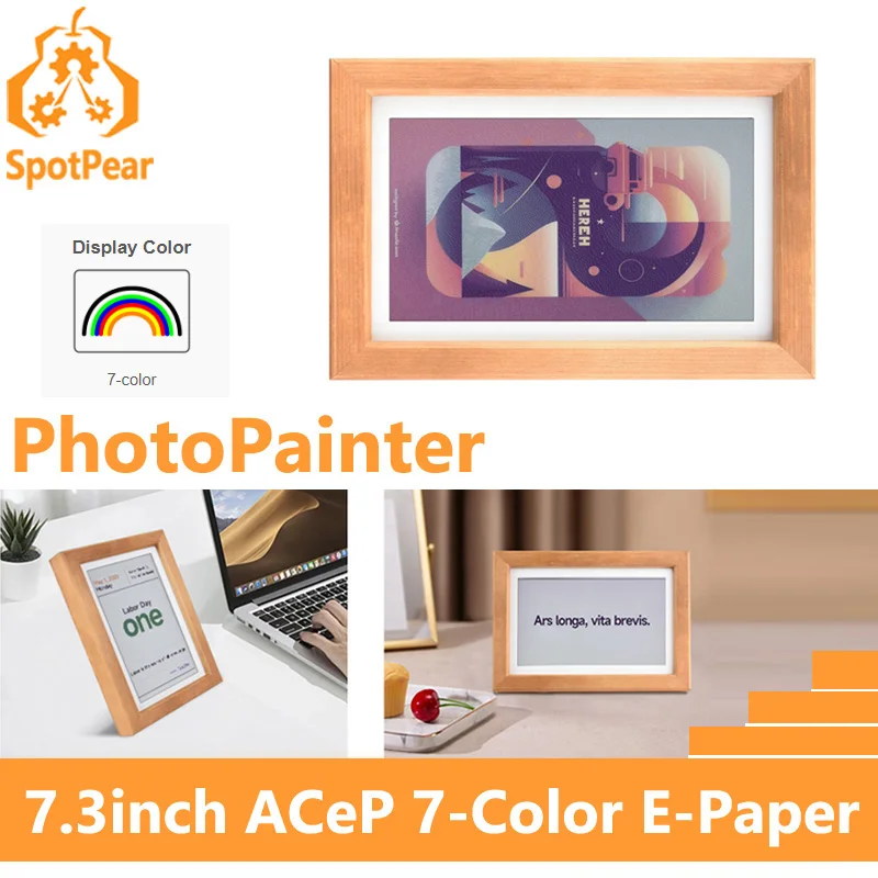 Raspberry Pi Pico Digital Programmable photo frame Electronic Picture Frame 800x480 RP2040 7.3 inch Color E-Ink epaper Screen