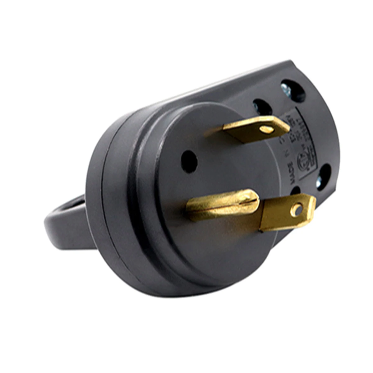 

Premium Black RV Plug 125V 30A Replacement Male Handle Grip Shockproof Fire Resistant US Style Power Connector for Motorhome