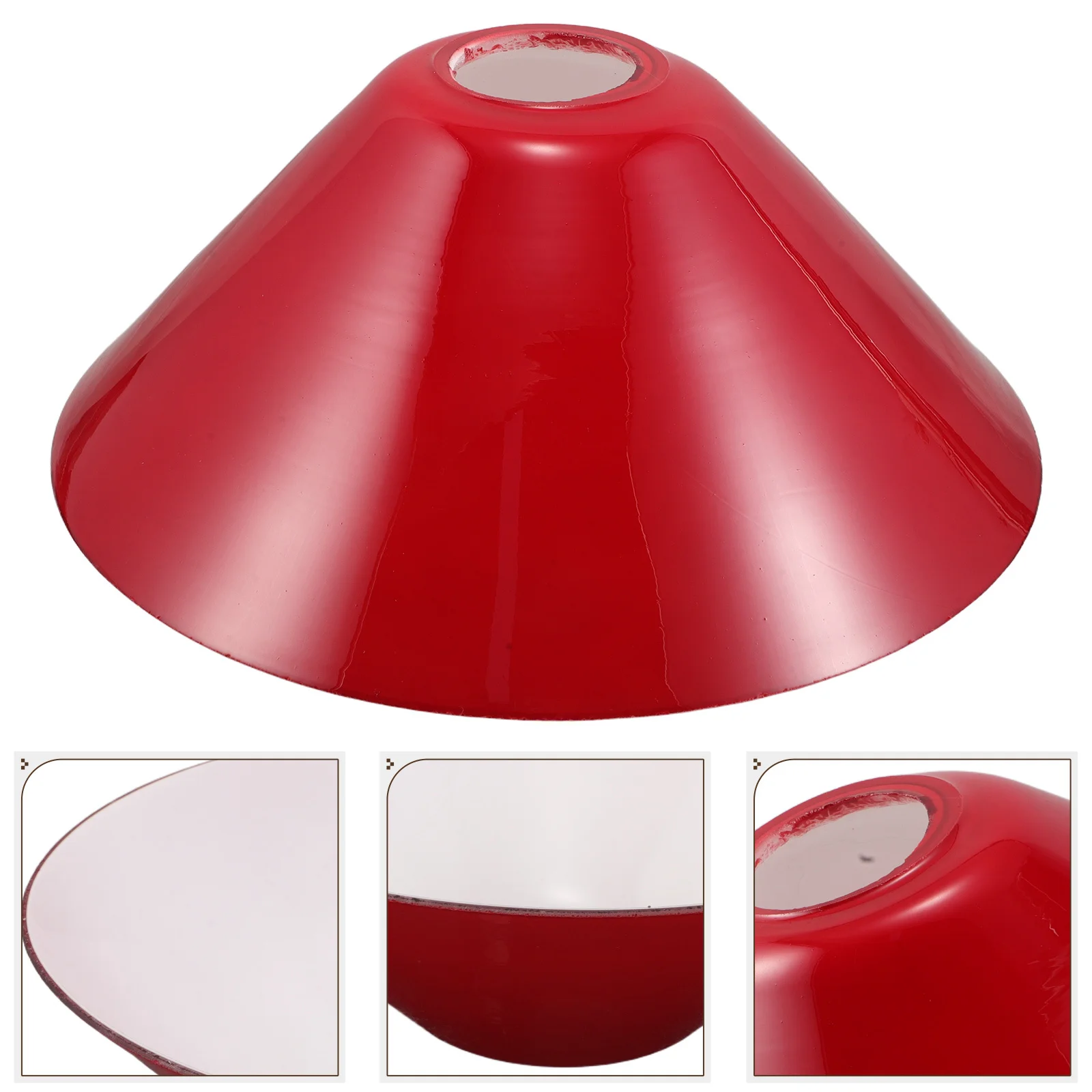 

Red Glass Lamp Shade E27 Vintage Replacement Bell Shaped Decorative for Study Room Bankers Desk Lamps Library Lights Soft High