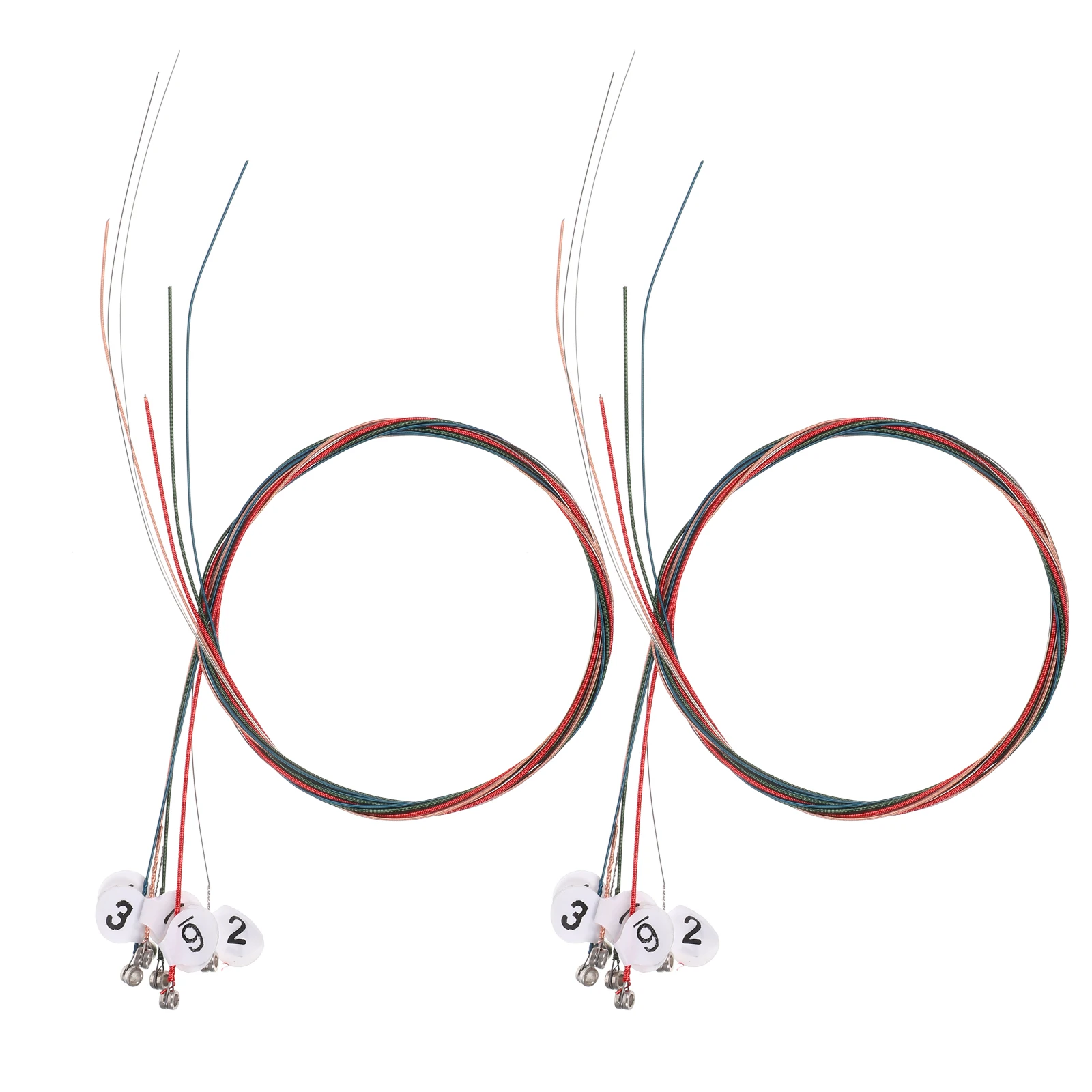 

2 Sets Colorful Guitar Strings Parts and Accessories Steel Acoustic Kit Plastic Replacement Supplies Spare
