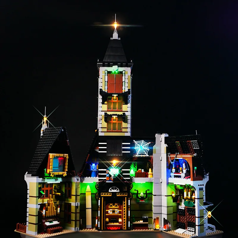 Casa assombrada Building Blocks Kit, Luz LED, Brinquedos de bricolage, Apenas Conjunto de Iluminação, Presente, Não Incluído, 10273