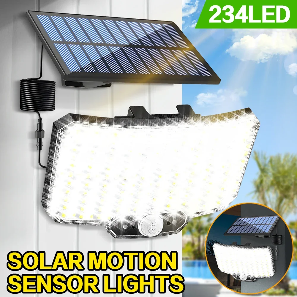 Solar Light for Outdoor, 346 LED Solar Light Outdoor with Motion Sensor, IP65 Waterproof ,Wide Angle Solar Wall Light for Garden