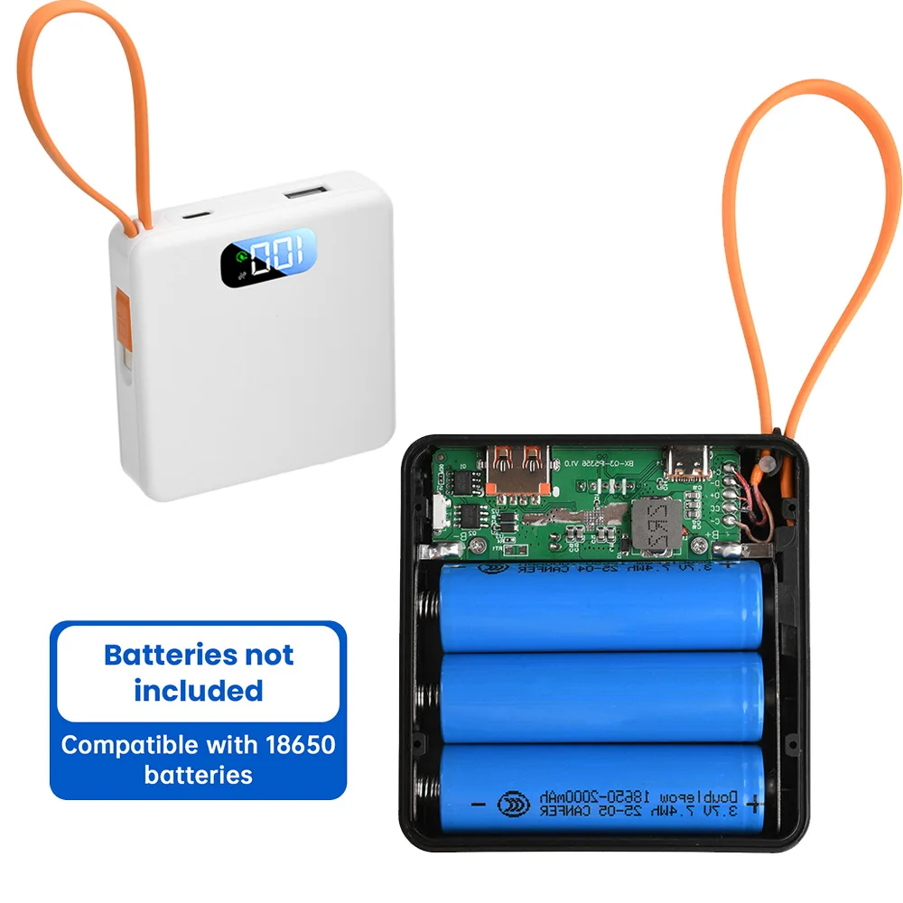DIY 3 Slots 18650 Lithium-Batterie Boxen 22,5 W 10 W Schnelle Aufladung Solderless Power Bank Ladegerät Fall USB Typ-C Schnittstelle