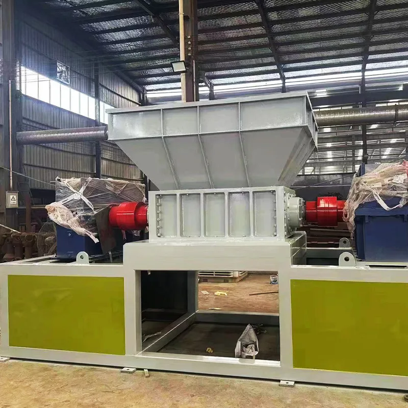 Large And Small Shredders Waste Tire Rubber Plastic Crusher Machine Head Material Metal Iron Block Double Shaft Shredder