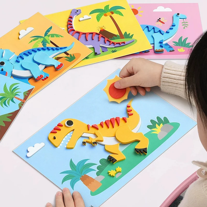 Random 10 Pieces of 3D Eva Foam Sticker Puzzles: Fun DIY Children's Game, Perfect Educational Material, Great Gift! Perfect Choice for Halloween and Christmas.