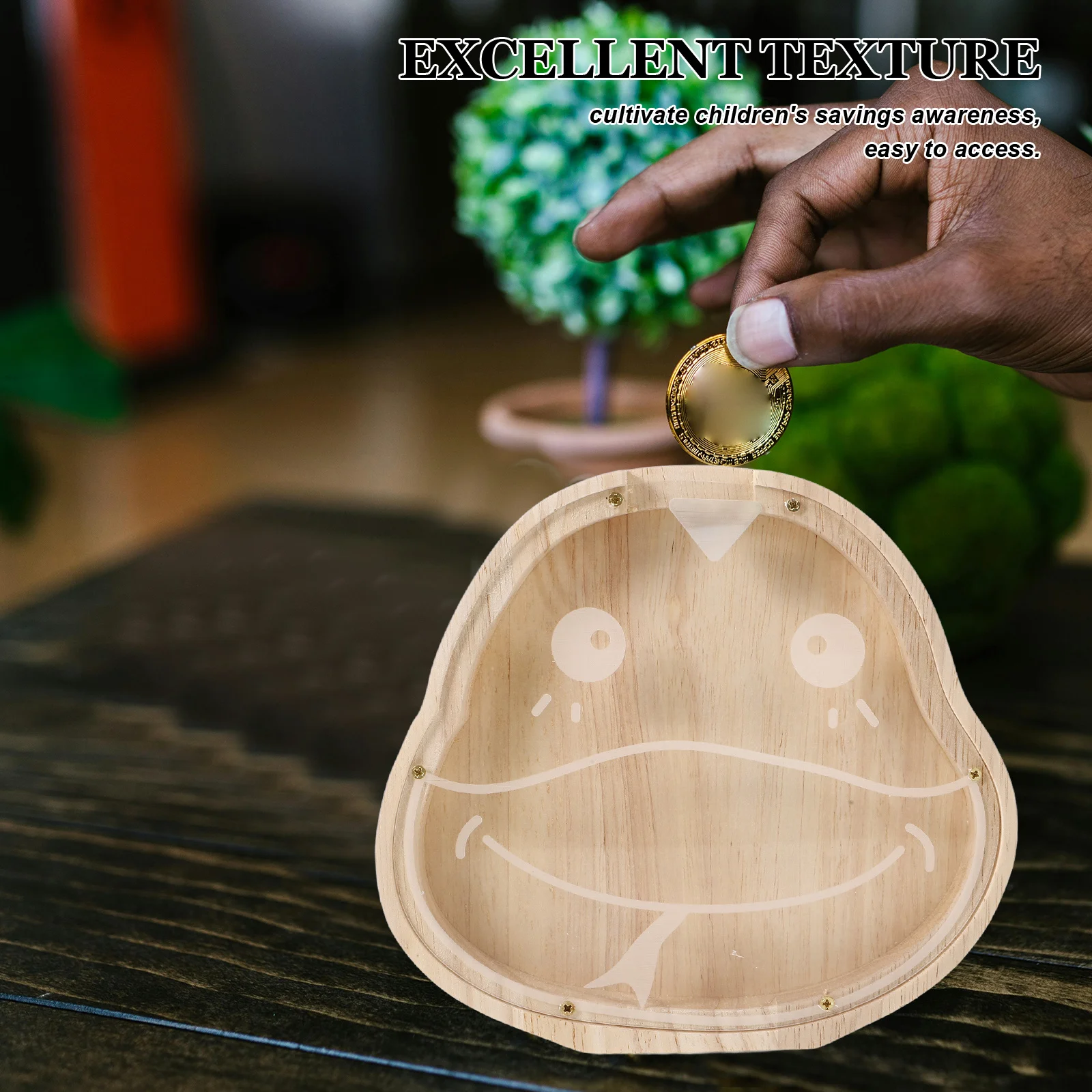 Draakvormige houten spaarpot Leuke geldpot voor kinderen Muntenverzamelaar Decoratieve doos Huishoudelijke organisator Spaarpot