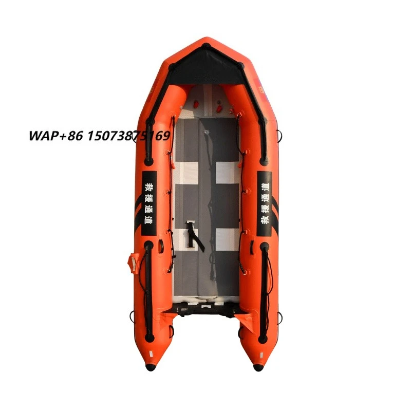 Professional 470cm Inflatable Water Rescue Boat 0.9mm PVC Life Raft 9-12 Person with Repair Kit
