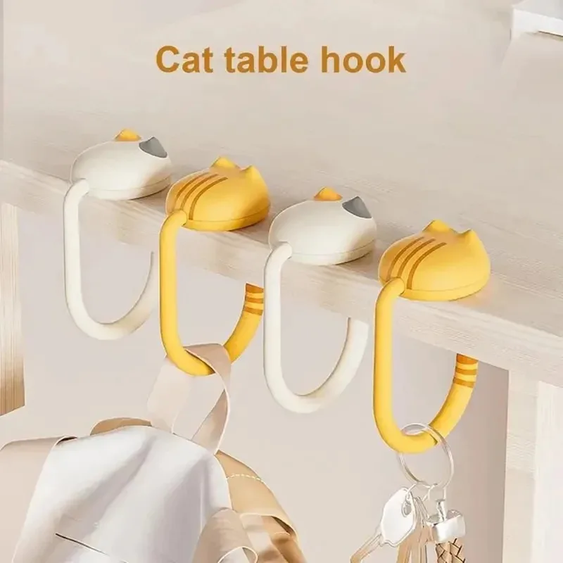 خطاف حافة طاولة القطط، خطاف محمول متعدد الوظائف، مناسب للاستخدام المنزلي والمدرسة، توفير المساحة، يمكن تعليق الحقائب والمفاتيح والمحافظ، إلخ