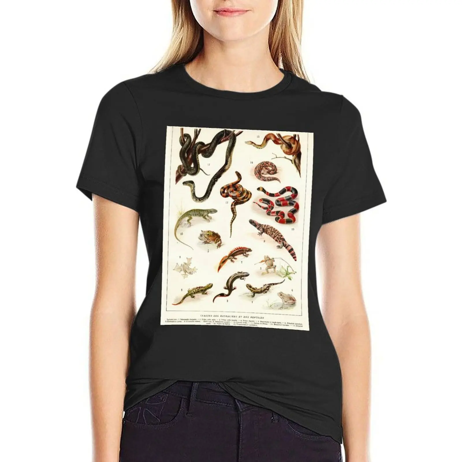 Adolphe Millot - Batraciens et reptiles - French vintage zoology poster T-Shirt hippie clothes shirts graphic tees tshirts woman