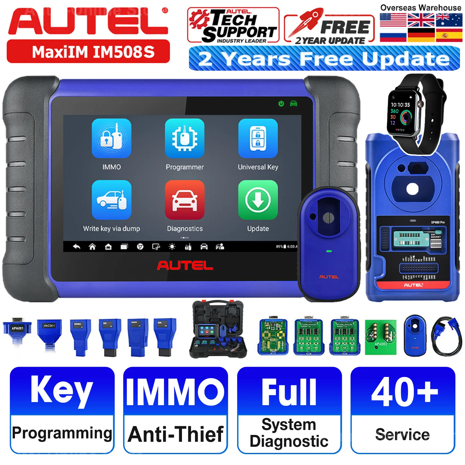 Autel MaxiIM IM508S Key Programmer OBD2 Scanner with XP400 PRO Auto Diagnostic All Systems Diagnostic 2 Years Free Update