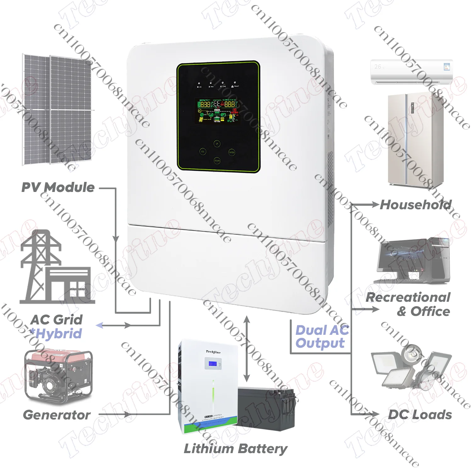 IP54 Waterproof 11000W 12000W 11kw 12kw Dustproof On/off-grid Hybrid Solar Storage Inverter Enhanced Version Parallel Optional