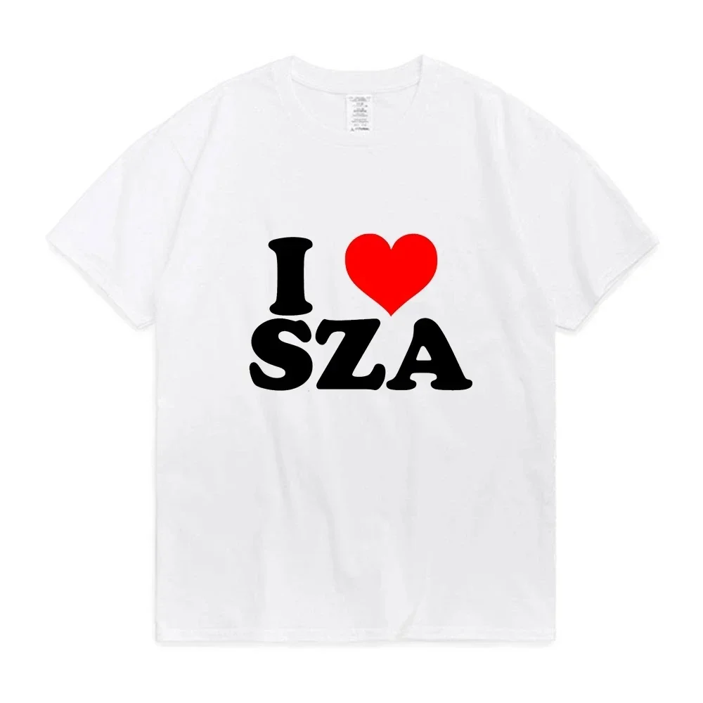 I Love SZA Good Days Letter Print T-shirt Cotton Men Women Hip Hop Rapper 90s Vintage Short Sleeve Tees Teen Streetwear