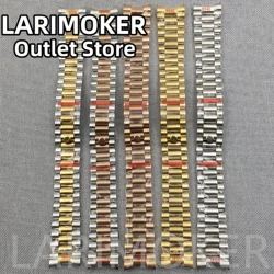 LARIMOKER 20mm Gold Rose Gold Silver Watch Band Bracelet President Strap Links Deployment Clasp Solid Stainless Steel Replace