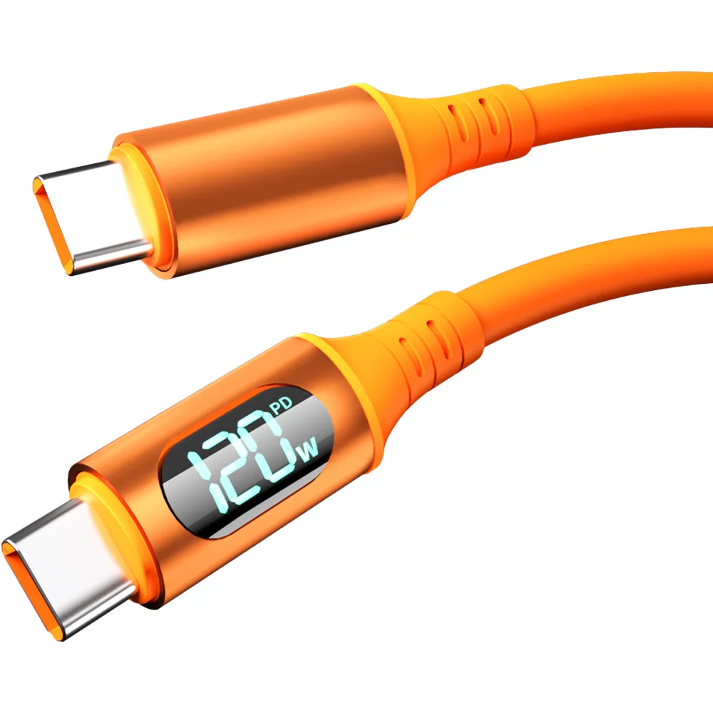 NNBILI 120W USB Typ-C-auf-Typ-C-Kabel mit LED-Anzeige, schnelles Laden, USB-A-auf-Typ-C-Datenkabel für Samsung, Honor, Oneplus zum Aufladen