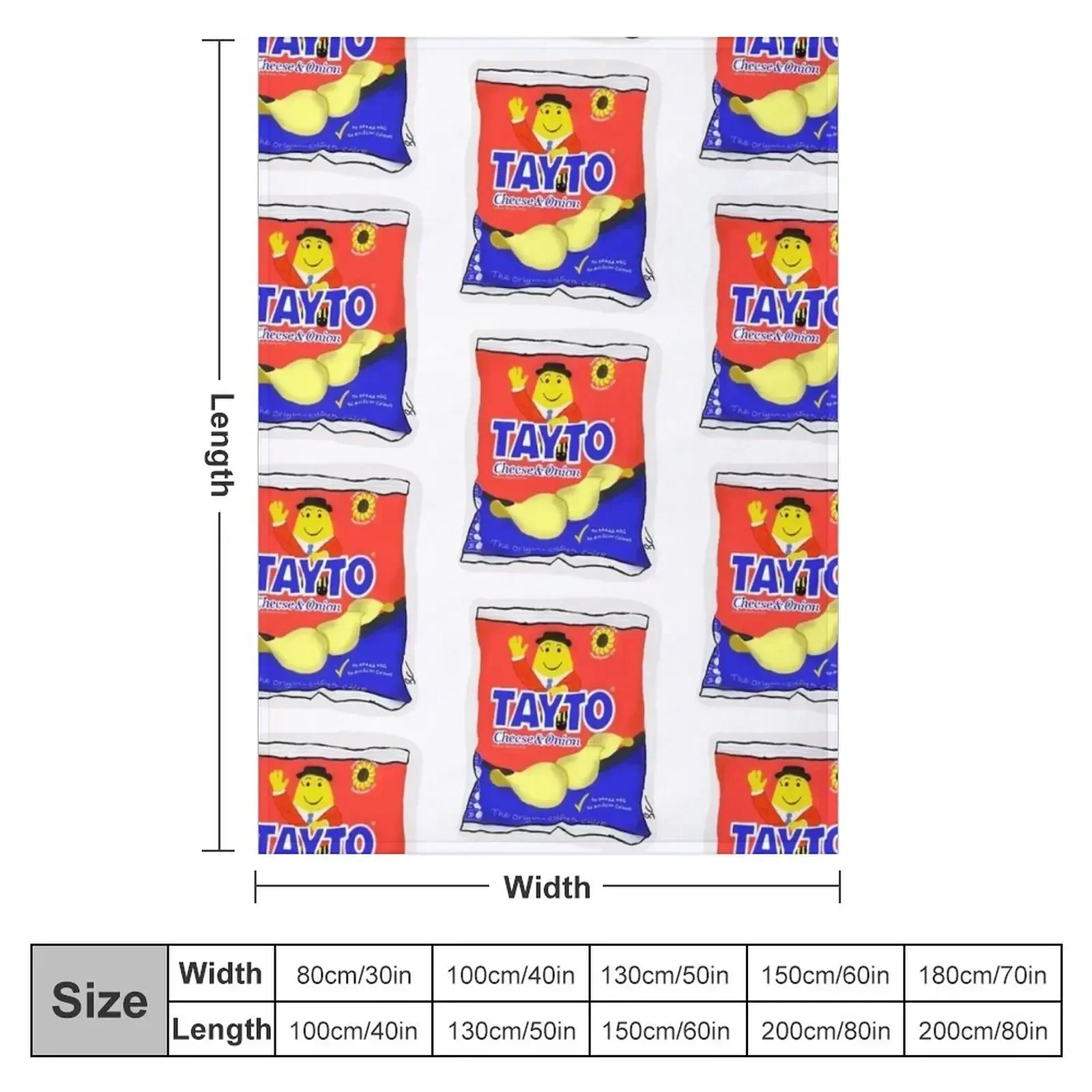 Tayto cheese and onion Irish Throw Blanket Thins Large Polar Blankets