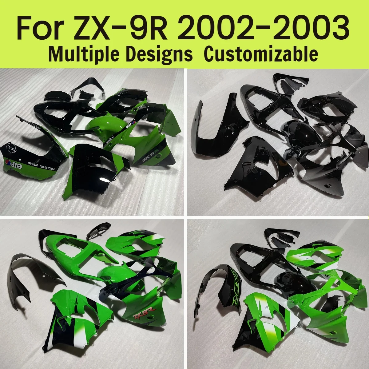 

Горячая новинка: Комплект обтекателей для Kawasaki ZX 9R 2002-2003, полный комплект инжекционных обтекателей, панели кузова ZX9R 02-03