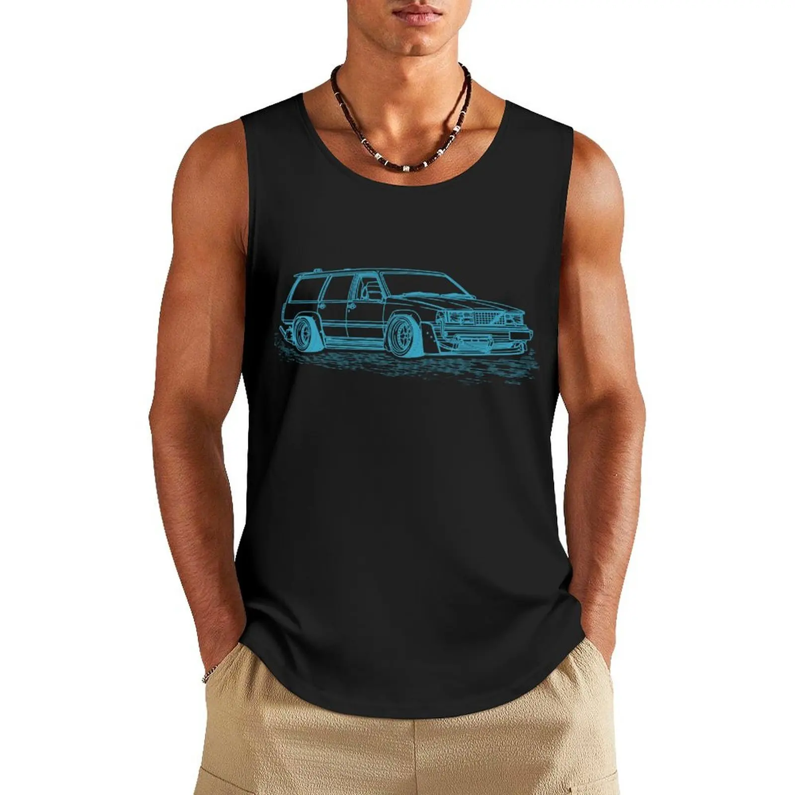 

940 Street Racing Lineart Blueprint Tank Top anime t-shirts Men's tops gym shirt man