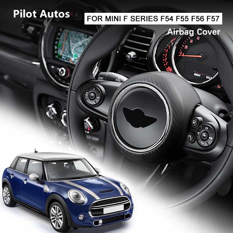 For Mini Clubman F54 F55 F56 Cabrio F57 Countryman F60 Airbag Shell Genuine Carbon Fiber 3D Decoration Cover