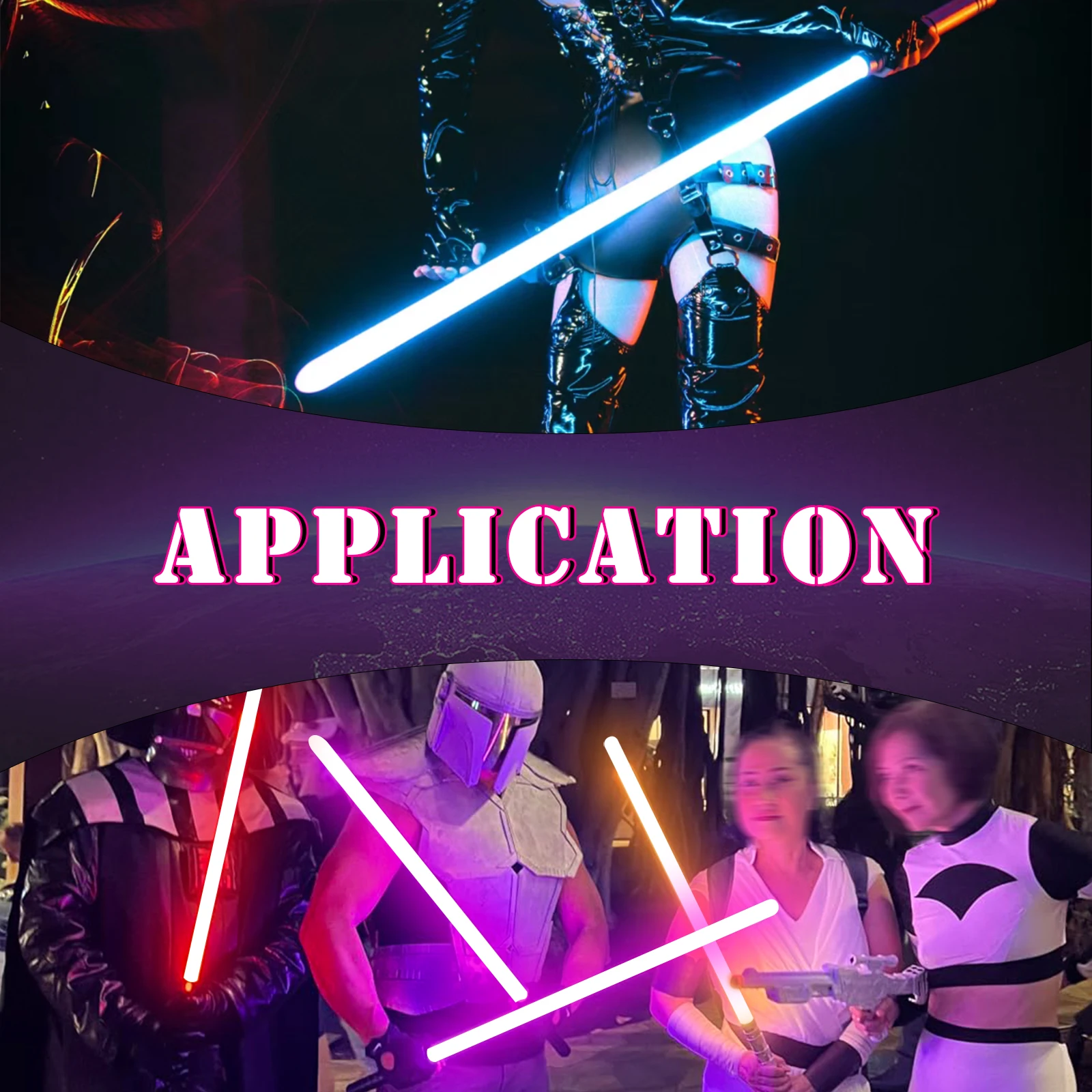 Spada laser 12 colori RGB 16 caratteri sonori FX Controllo del movimento con impugnatura in metallo e lama ripalabile Puntelli cosplay di Halloween