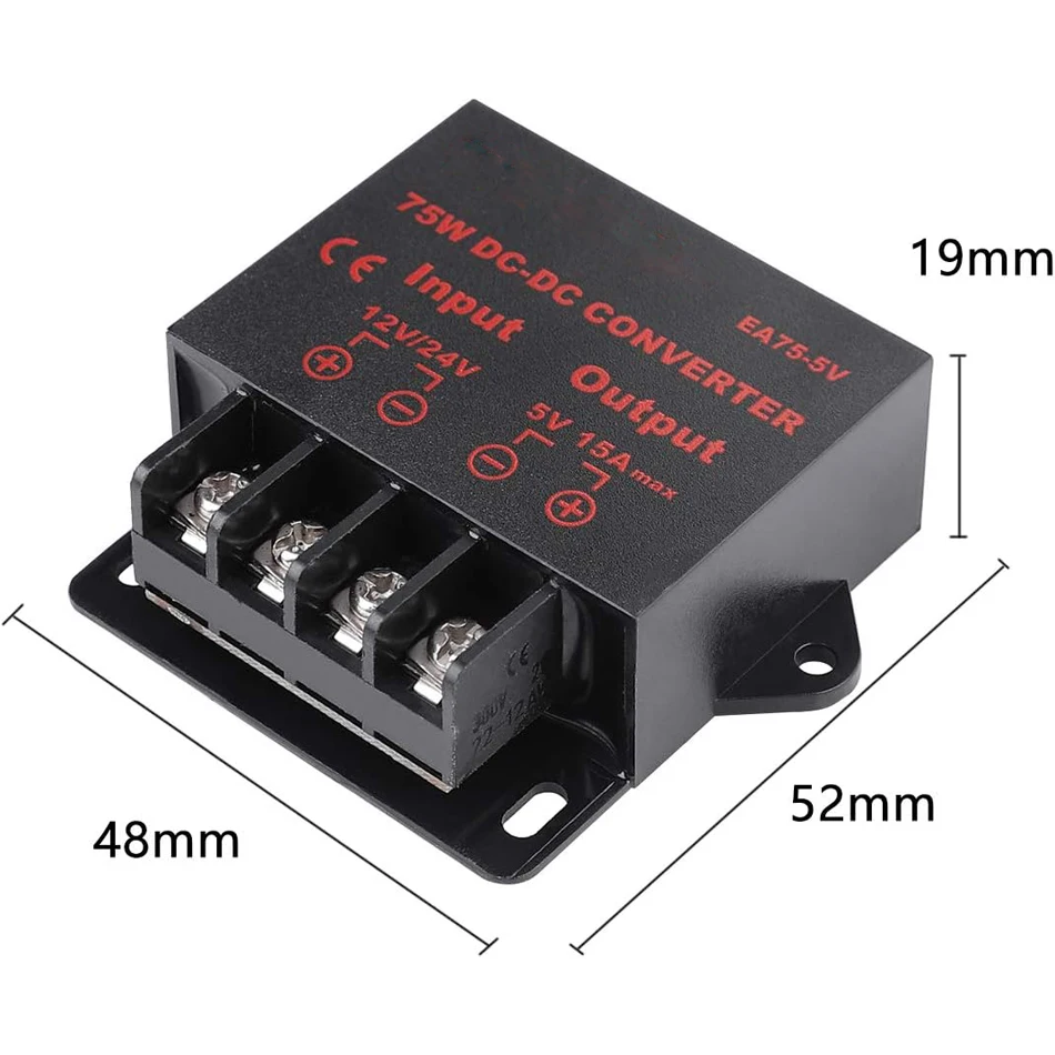 Convertidor reductor de voltaje, regulador reductor, fuente de alimentación, módulo transformador de voltios de 12V, 24V a 5V, 3A, 5A, 10A, 15A