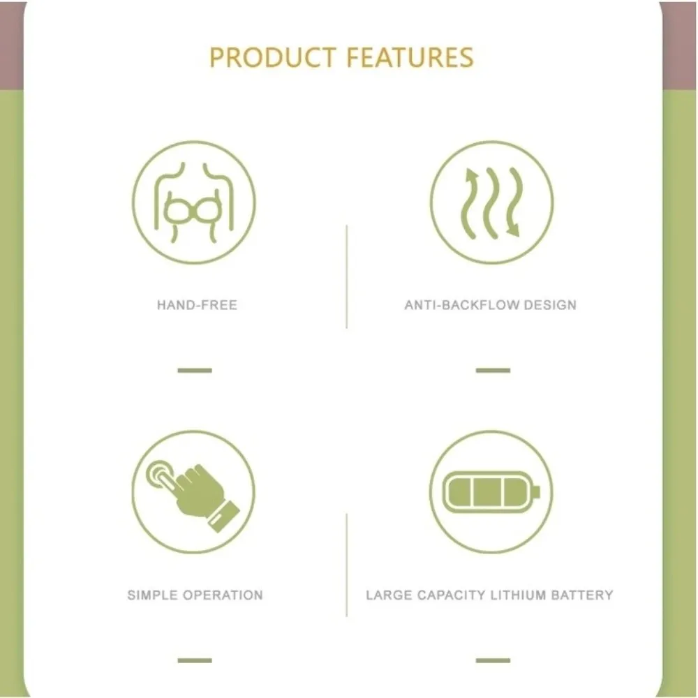 مضخة ثدي كهربائية بسعة 180 مل، تدليك ذكي متكامل، مضخة ثدي بدون ألم، شفط عالي