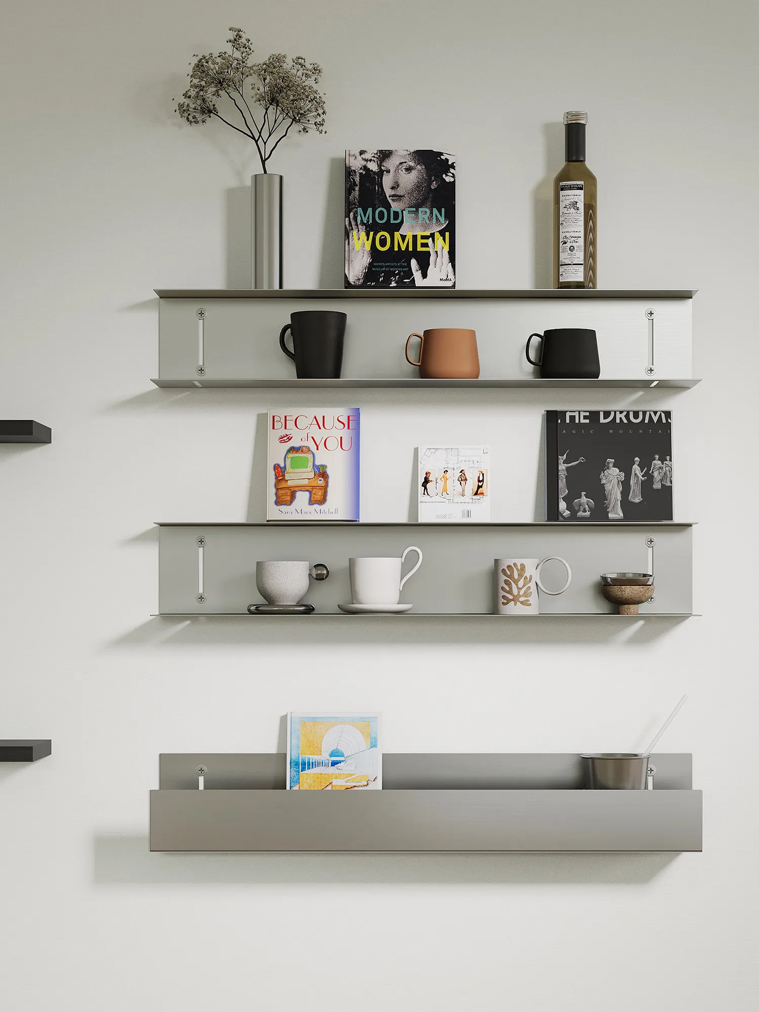 

Настенная многоярусная витрина из нержавеющей стали One Word Baffle Wall Rack