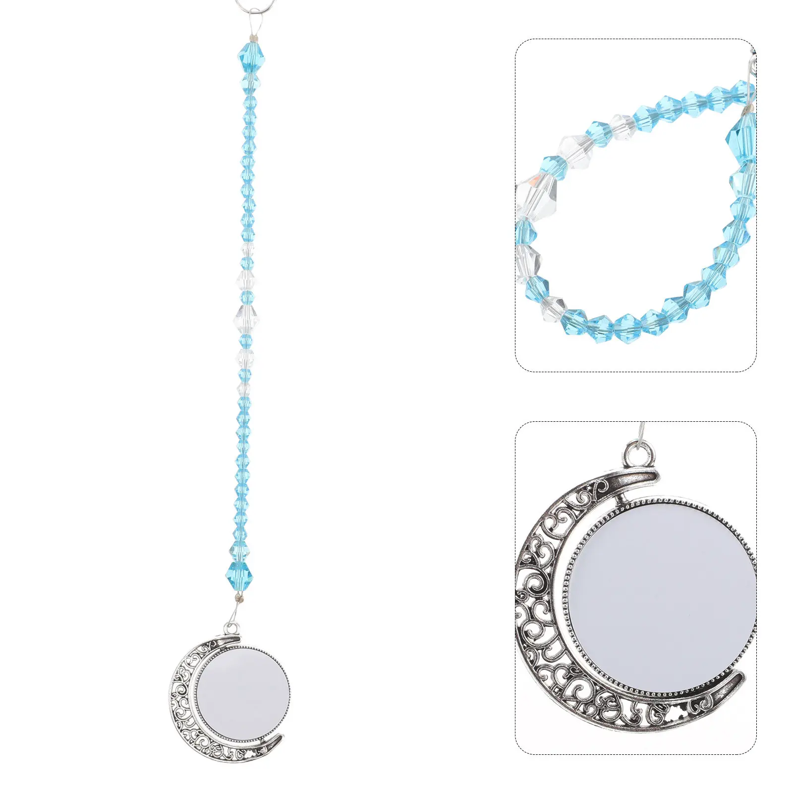 Alloy Moon Pendant Car Rearview Mirror Hanging Decoration Home Window Ornament Holiday Atmosphere Stylish Auto Accessory