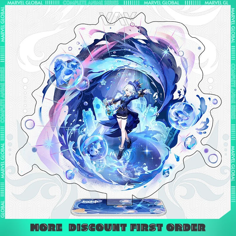 16cm/6.3in genshin impacto acrílico suporte anime jogo periférico ganyu keli noz wendy funing ornamento coleção desktop display
