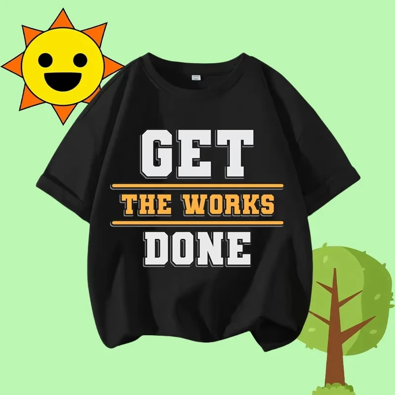 

New York Trendy Lettered Cartoon Print Summer T-shirt Children's Short-sleeved Boys' Sportswear Girls' Casual Top American