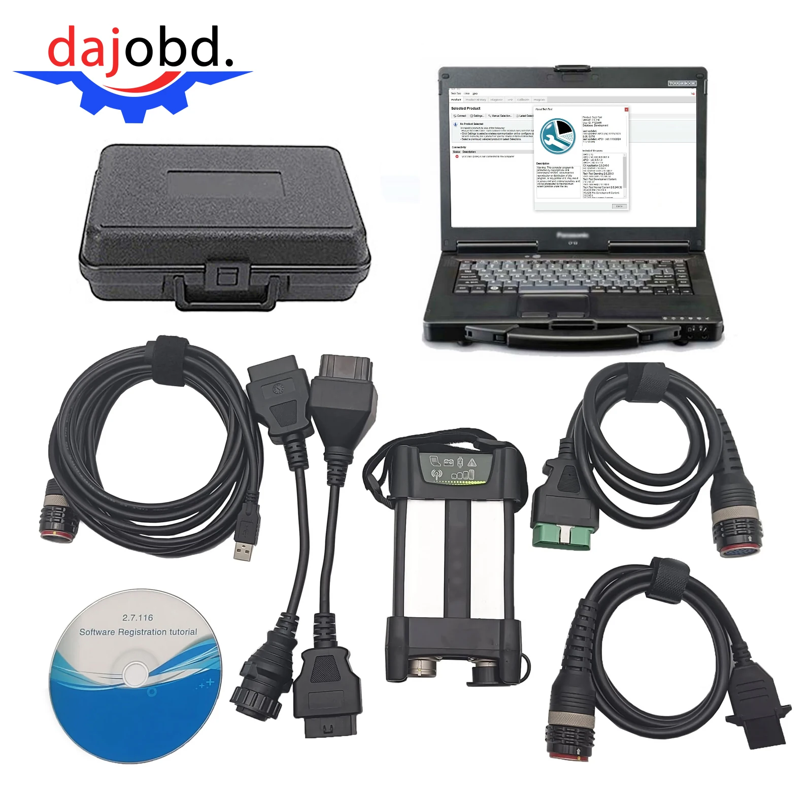 

88894000 Диагностический инструмент Программируемый OBD-адаптер для VOCOM ll Дизельный двигатель EFI Блок Экскаватор Грузовик Программное обеспечение 2.8.150